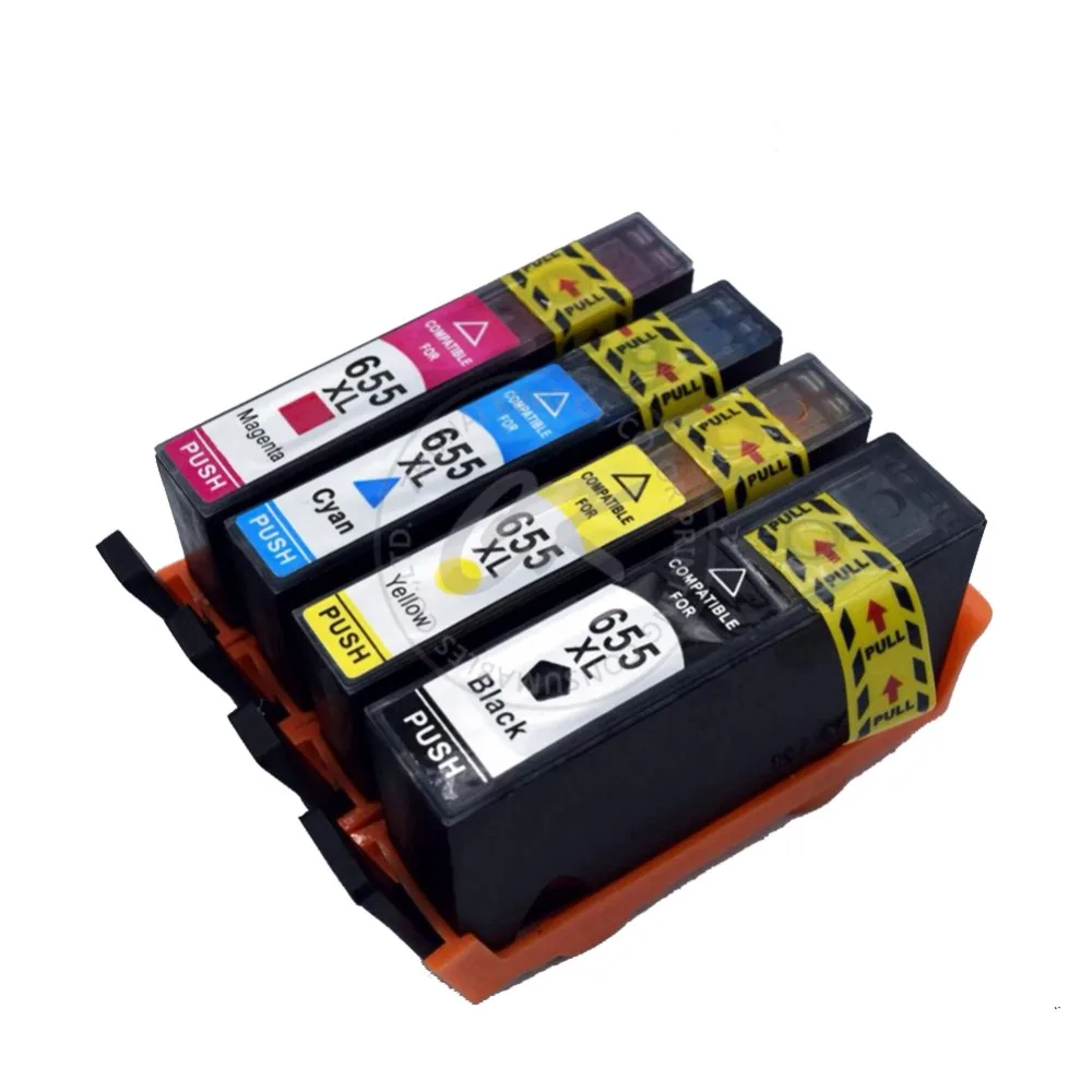 4x Compitalbe для HP655 чернильный картридж HP deskjet 3525 4615 5525 4625 CZ109AE CZ110AE CZ111AE CA112AE принтер|ink