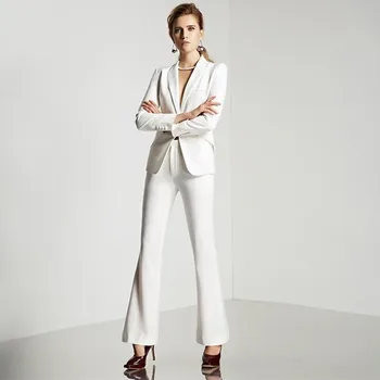 

New girl style Women's Suit Ivory Slim Business Casual Pants Suit Ms. Suit 2 Two-piece Jackets & Pants Custom Made