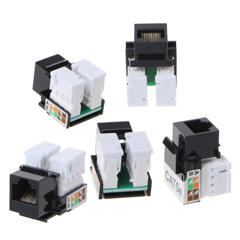 5Pcs CAT5E UTP Network Module RJ45 Connector Information Socket Keystone Jack 10166 3