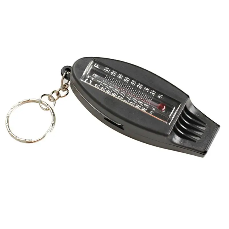 

Multifunctional 4IN1 Compass Thermometer Whistle Magnifier Versatile with Keychain Travel for Camping Hiking Climbing Kit