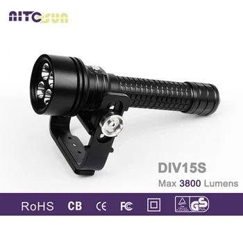

NITESUN DIV15S Diving Torch 4* V3 6500K LEDs max 3800 lumen underwater 150 meter waterproof dive flashlight Handheld light