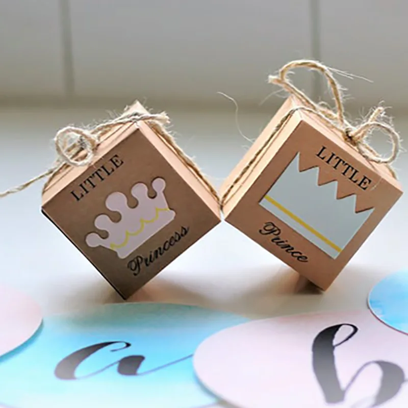 

5pcs Princess Prince Candy Gift Box Gender Reveal Baby Shower boy girl 1st first 2th 3rd 4th 5th Birthday Party Decoration favor