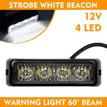 

4 LED Car Police Strobe Flashing Light Dash Emergency Warning Flashing Fog Lights Dash Lamp 12V