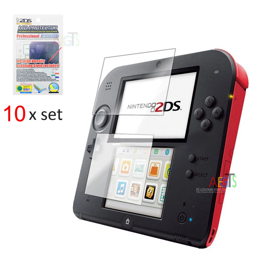 10 компл. верх+ низ ЖК-дисплей Экран протектор Плёнки для Nintendo 2DS скрин гвардии с розничным Вышивка Крестом Пакет