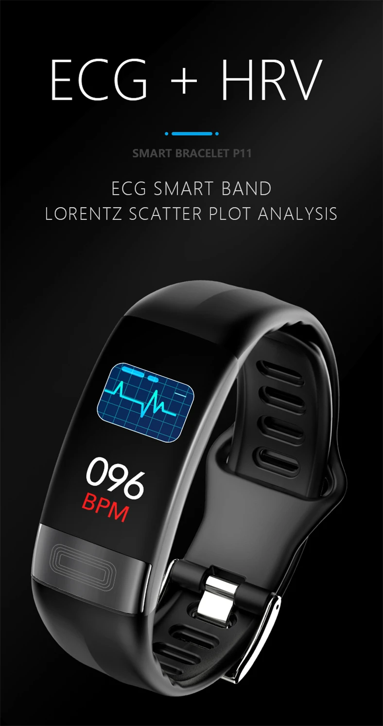 P11 смарт-браслет спортивные Смарт-часы для мужчин и женщин Smartband ECG Bluetooth браслет монитор сердечного ритма напоминание о звонках