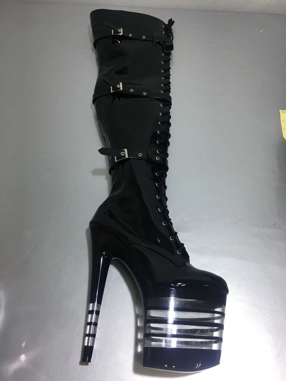 New 20 cm high heels for women's shoes, sexy over-the-knee temptation nightclub princess superfine high and knee-high Dance Shoe