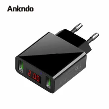 Ankndo USB зарядное устройство 2 порта светодиодный 5 в 2.2A быстрое зарядное устройство Carregador порт atil телефон зарядное устройство DC адаптер двойной зарядки для телефона Android