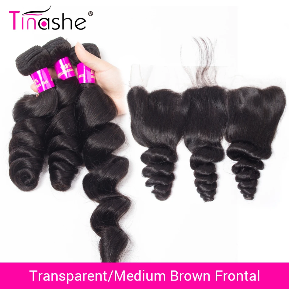 

Tinashe Hair Brazilian Hair Weave Bundles Remy Hair Transparent Lace Frontal With Bundle Loose Wave Bundles With Frontal Closure