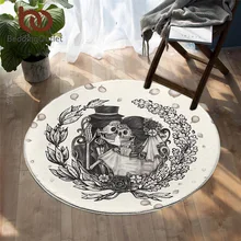 Постельные принадлежности Outlet ЧЕРЕП Пары круглый ковер свадебное платье напольный коврик винтажный Готический коврик для спальни цветочный нескользящий alfombra 150 см