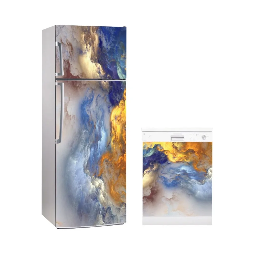 3D на заказ посудомоечная машина холодильник контактная бумага абстрактное облако морозильная камера наклейка пленка панель крышка наклейка на стену домашний декор