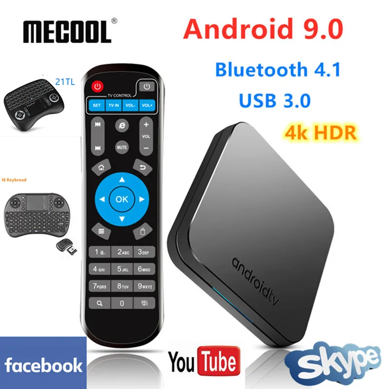 

2019 Newest Mecool KM9 TV Box Android 9.0 Amlogic S905X2 4GB LPDDR4 32GB ROM 4K Smart TV Box USB 3.0 Bluetooth 4.1 Android Box