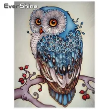 EverShine алмазная живопись вышивка крестом животные полный квадрат алмазная вышивка сова картина стразами мозаика алмазная украшения