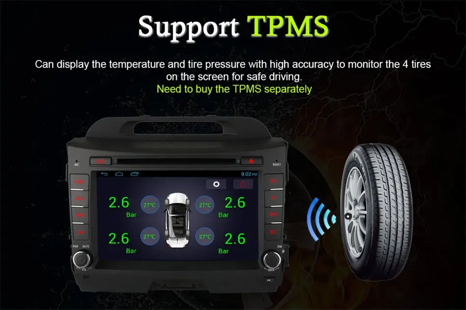 Excellent vehicel 2 din Android 6.0 Octa 8 Core car dvd player FOR KIA sportage R 2011 - 2015 gps navi 2 din wifi 4G 2GB RAM 32GB ROM 10