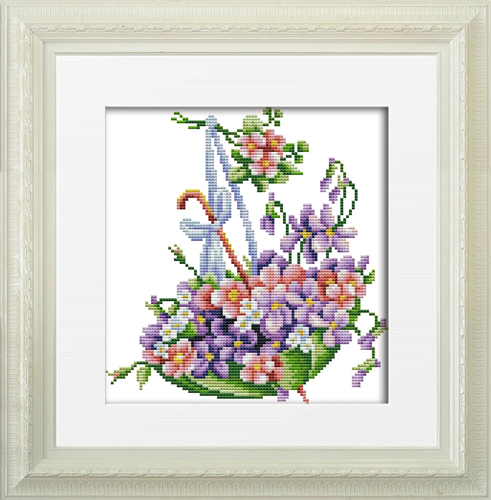 

Flowers and umbrellas cross stitch kit animal 18ct 14ct 11ct count print stitching embroidery DIY handmade needlework plus