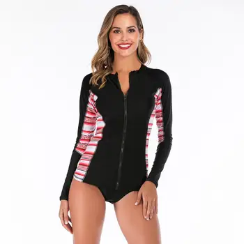 

Women's Two Piece Swimsuit Quick Dry Breathability High Elasticity Nylon Spandex Long Sleeve Swimwear Beach Wear Bodysuit Floral