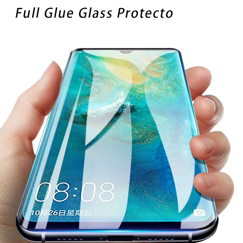 

UV Glue Screen Protector For Huawei P30 Pro Lite P30 Tempered Glass Film Full Cover UV Glass For LG V30 V40 G7