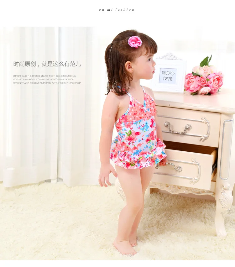 GSCH/Одежда для купания для маленьких девочек; слитный купальник-бикини с цветочным рисунком; летняя пляжная одежда для малышей; купальный костюм для девочек; одежда для купания для младенцев