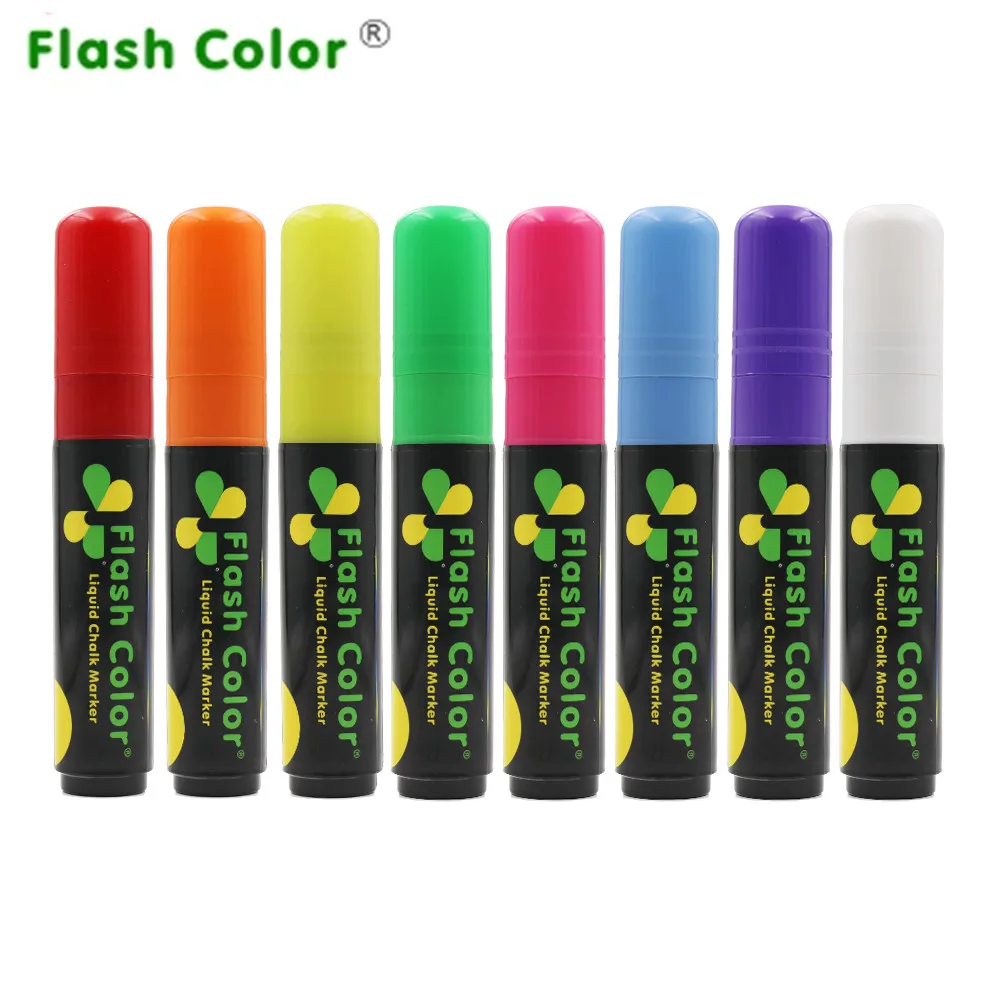Flash Цвет fluoresecent Цвет жидкости Мел Маркер Набор для LED Письменные доски Доски 10 мм неоновые доска ручка