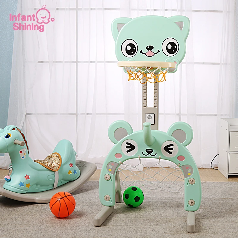 Infant Shining Toy Basketball Hoop Baby Sports Toys Basketball Stands