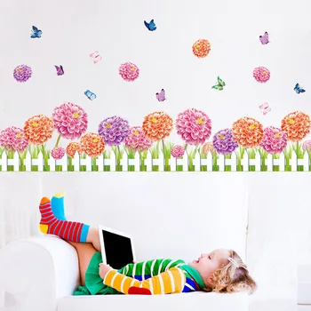 

Ball-flower skirting wall stickers PVC Material DIY Wall Decals for Drawing room Children's room skirting board decor sticker