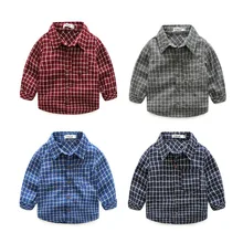 Г. осенние хлопковые рубашки в клетку с длинными рукавами для маленьких мальчиков модная детская повседневная одежда нарядная одежда для джентльмена футболка-поло для мальчика 17S709