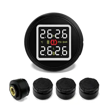 

D580C-TL Car TPMS Tire Pressure Alarm Monitoring System With USB Charging Port And 4 External Self Replaceable Battery Sensors