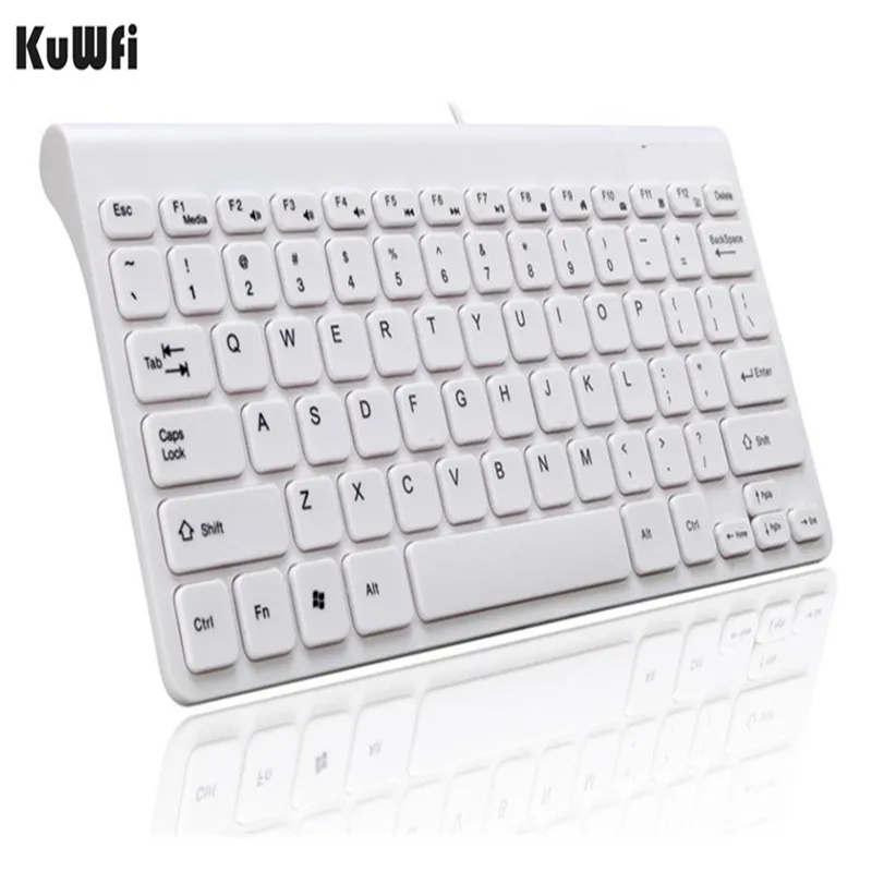 

KuWFi New Keyboard Ultra thin Quiet Small Size 78 Keys Mini Multimedia USB Keyboard For Laptop PC Macbook