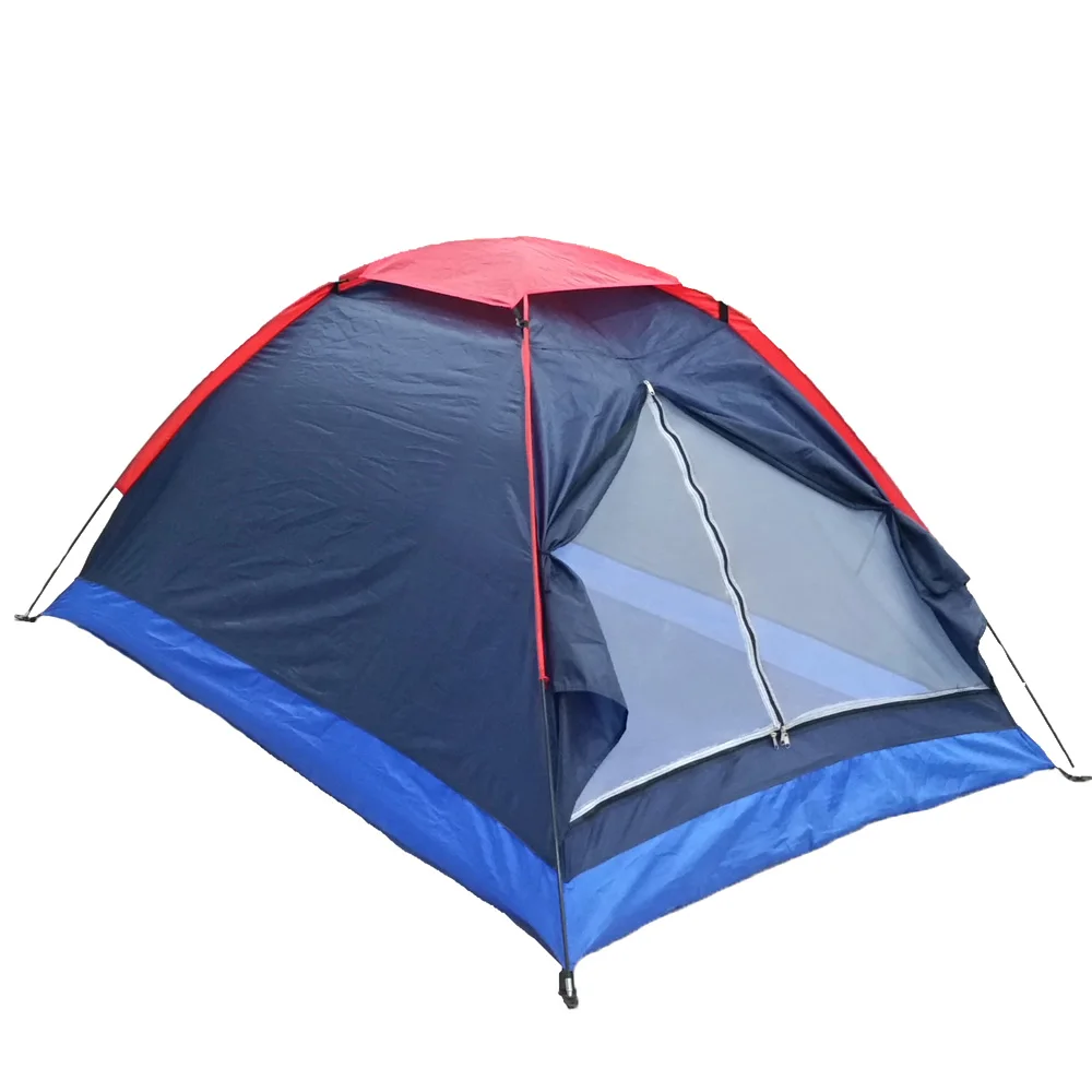 

Outdoor Camping Tent 2 Persons Single Layer Tourist Summer Beach Tent Leisure Shelter Windproof Waterproof PU1000mm with Bag