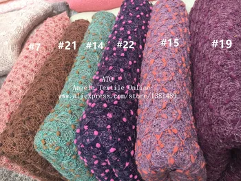 

High Stretch Soft Knitted Fabrics DIY Patchwork Dolls Clothes Jacquard Plaid color dots Fabrics, width 175 cm