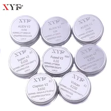 NEW XYF 10pcs/lot Prebuilt Coil Clapton Twisted ALIEN V2 clapton wire coils Heating Resistance Wire Fit RDA RDTA DIY Atomizer