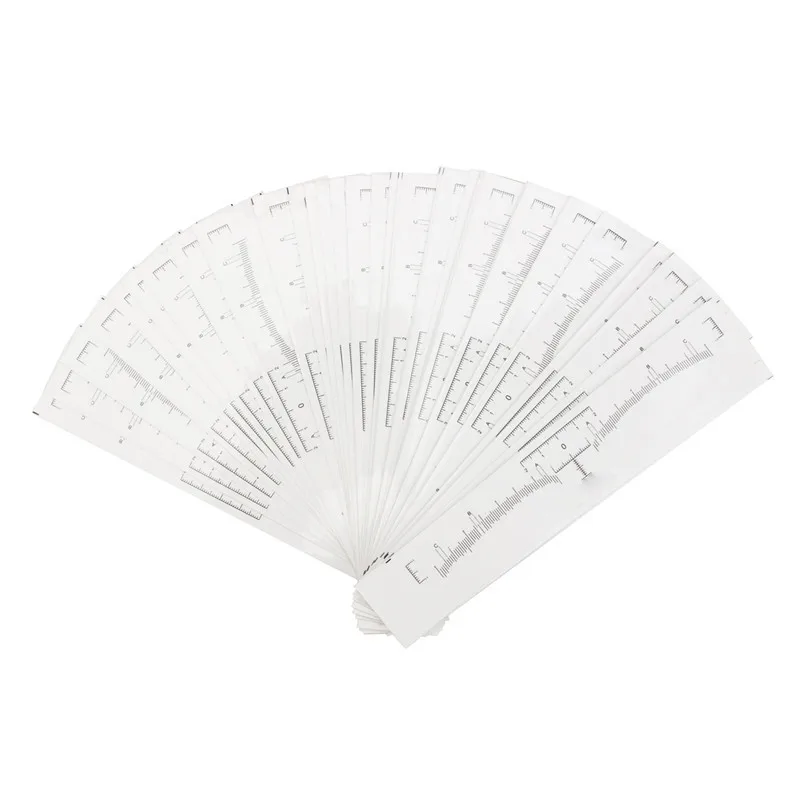 

100pcs Microblading Disposable Accurate Tattoo Ruler Sticker Stencils Permanent Tebori Makeup Eyebrow Shaping Measurement Tool