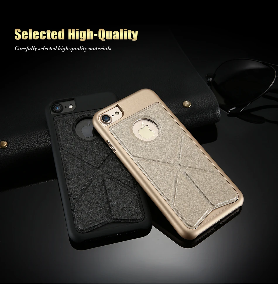 DR.CASE Leather Deformation Kickstand Plastic Case For iPhone 7 Magnetic Folding Stand Holder Back Cover For iPhone 7 Plus Coque (2)