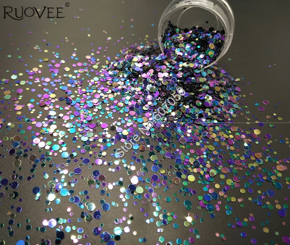 

Chameleon COLOR Glitter Mix Metallic Luster Round Dot Shape Nail Art for DIY Craft Decoration Makeup Facepainting Accessories