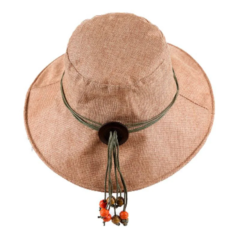 FS дамские шляпы летние пляжные с широкими полями складные шляпы от солнца для женщин флоппи дышащий открытый козырек кепки для девушек Sombrero Mujer - Цвет: Light Brown