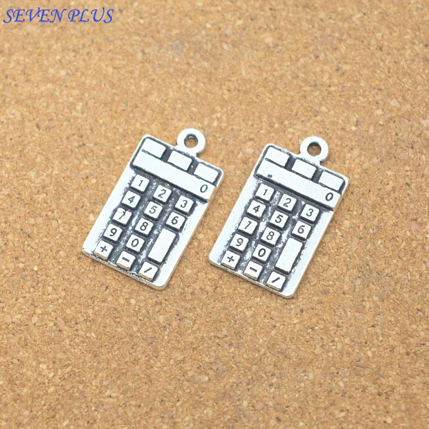 

High Quality 10 Pieces/Lot 23mm*13mm Antique Silver Color Diy Metal Charms Calculator Charm For Diy Jewelry Making