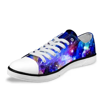 

NOISYDESIGNS Fashion Galaxy Universe Space Star print Men Casual Low Canvas Shoes Breathable Lace-Up Male Vulcanized Shoes Man