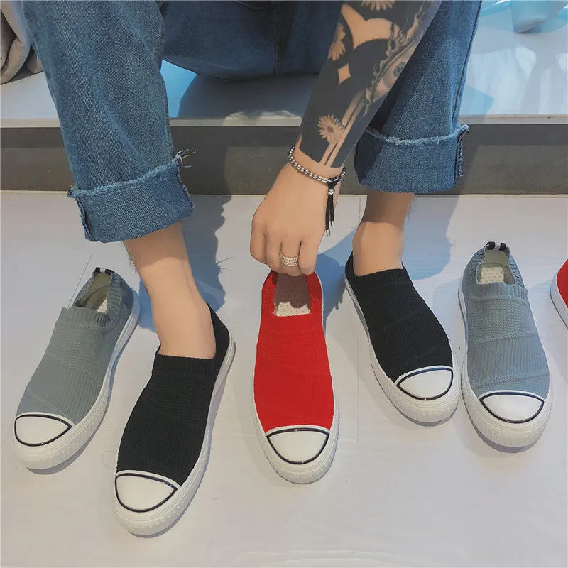 

2019 summer one-legged stretch socks men's shoes Korean version of comfortable flat shoes student men's shoes sports shoes