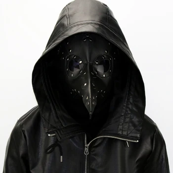

1 Pcs mask plague doctor mask Leather Dark Doctor Masks Medieval History Death Bird Long Beak Mask Halloween Carnival Costumes