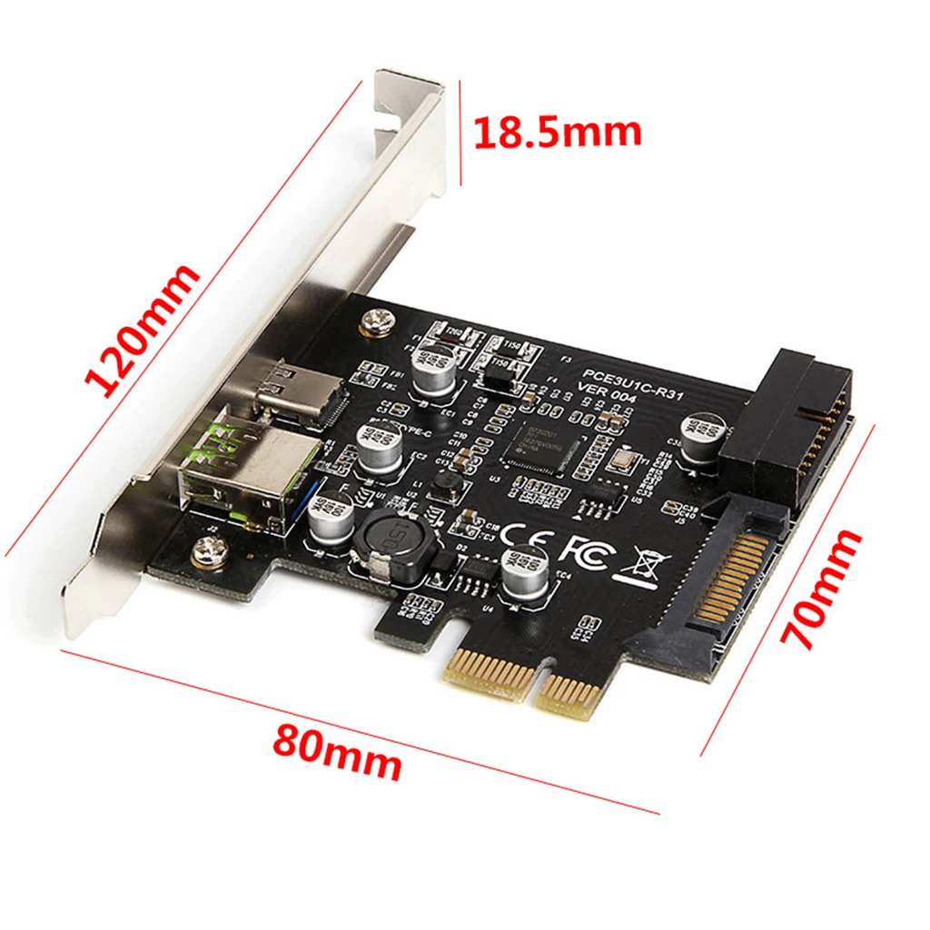 PCI-e To USB3.1 Type-C Expansion Card / PCIe To USB 2.4A Fast Charge+19PIN PCI-E to Type-c Adapter Card