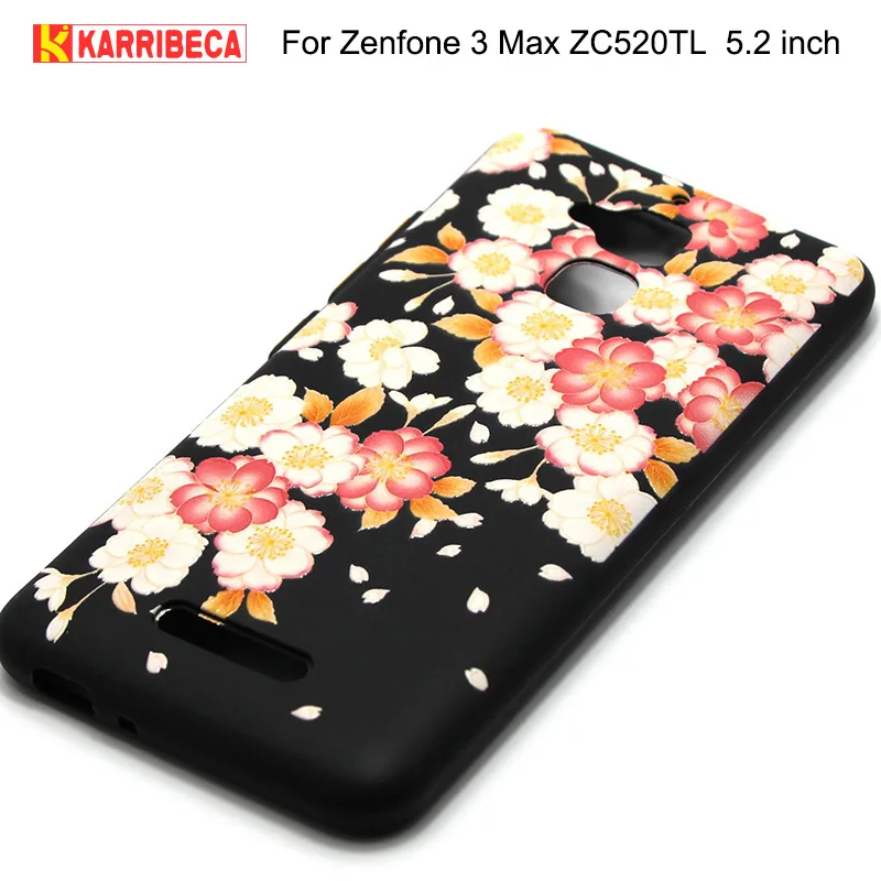 

3D relief silicone case for Asus Zenfone 3 Max ZC520TL capa plum peach flower tpu soft cover ZC520TL coque etui kryt puzdra tok
