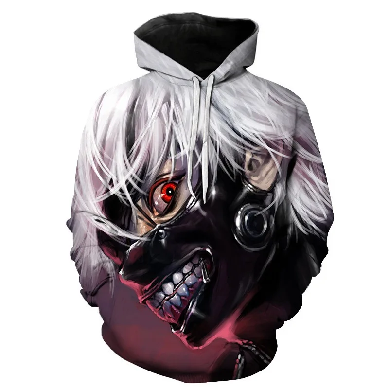

3D Print terror Horror Anime Tokyo Ghoul Sweatshirts Hoodie Hooded Cosplay Costume Baseball uniform New