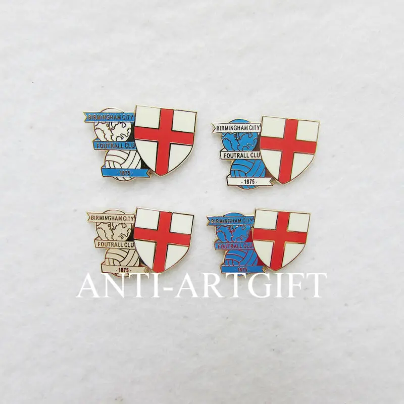 

Custom hard enamel football medal lapel pin badges Birmingham Citylovely carton Football campaign trading brooch OEM/ODM service