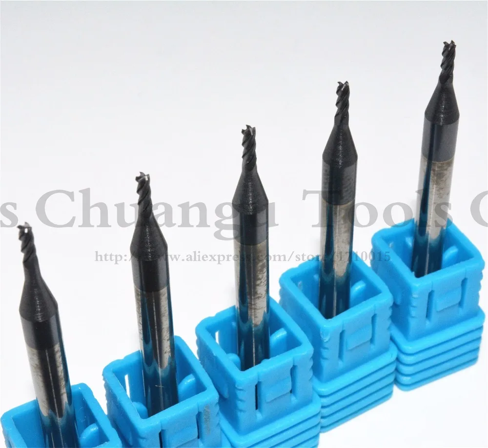 4 мм * 1 5 50 10 шт CNCTungsten Твердые твердосплавные концевые фрезы TiALN покрытие Флейта