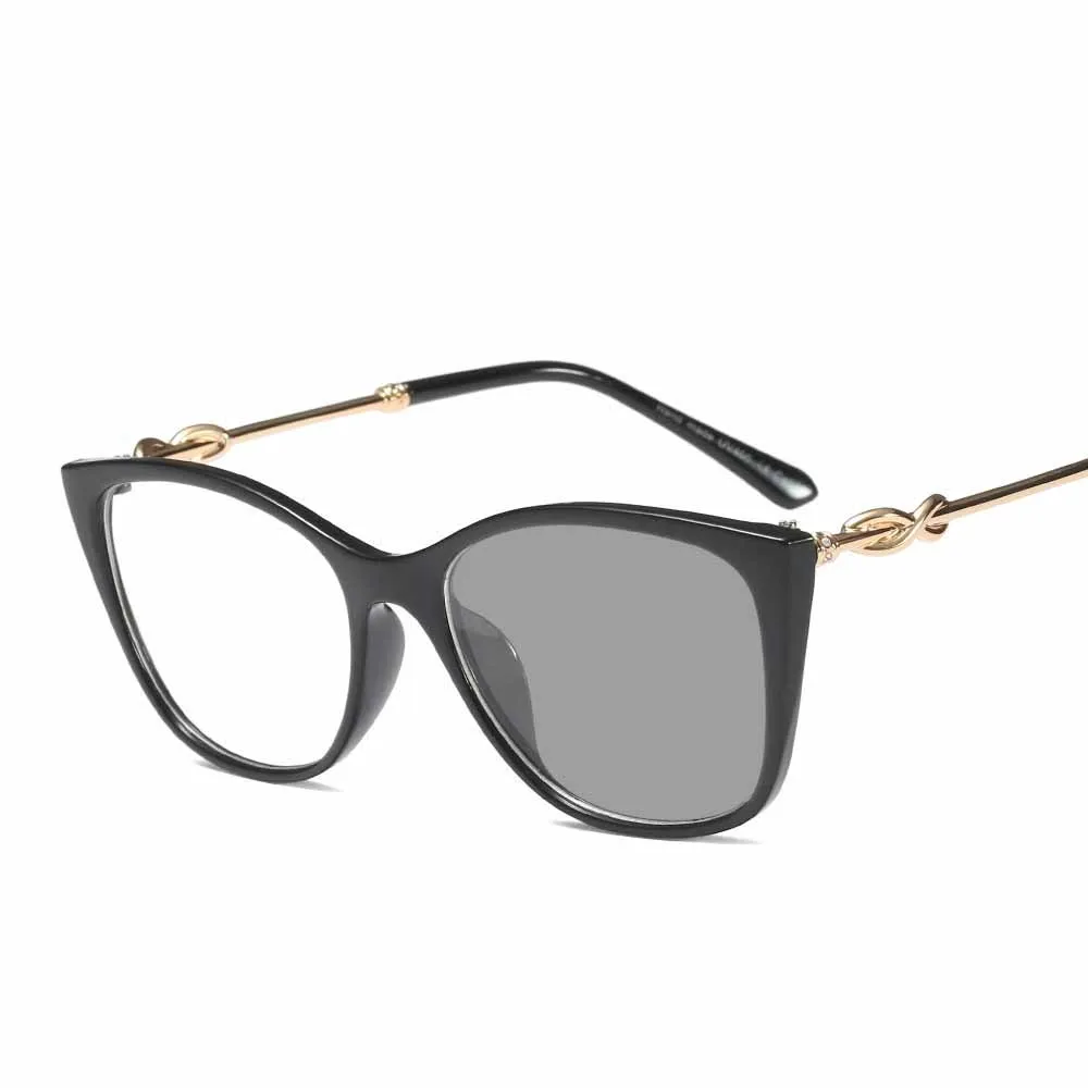 Брендовые Модные женские солнцезащитные фотохромные ретро-очки для чтения кошка роскошные круглые очки оправа оптические очки NX