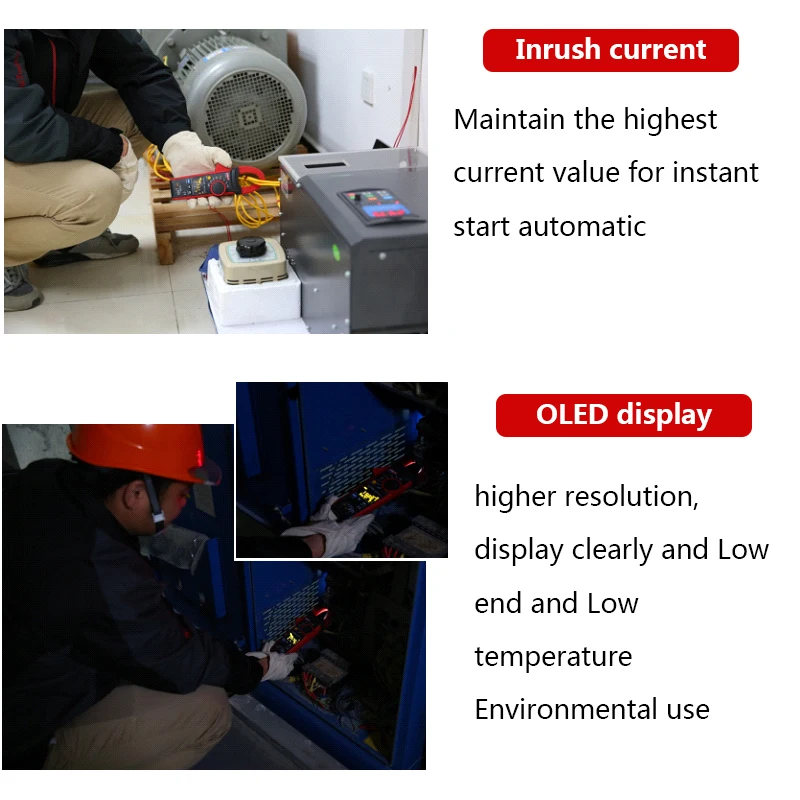 Цифровой OLED дисплей истинного эффективного значения(RMS) клещи AC/DC CapacitanceOhm Freq температура VFC NCV фонарик UT216D