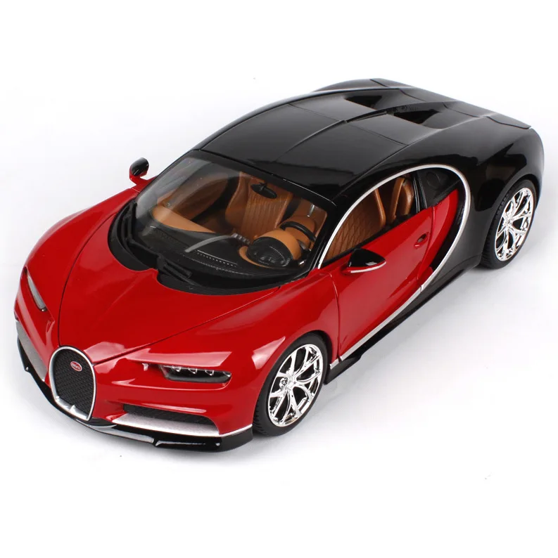 Maisto Bburago 1:18 Bugatti Chiron металлическая литая модель автомобиля для детей рождественские подарки коллекция игрушек - Цвет: Красный