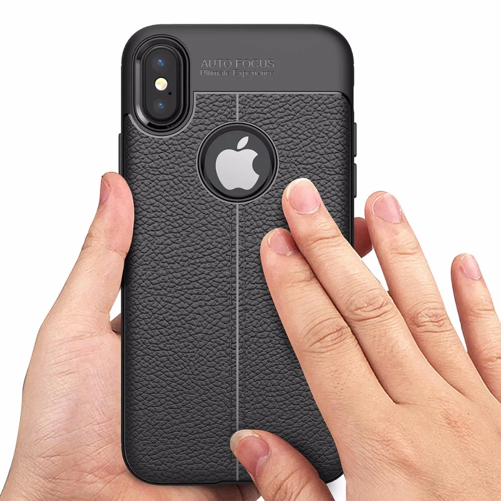 Luxury Litchi Leather Material Phone Case For iPhone X 8 6 6s Plus Soft TPU Back Cover 7 plus Protective | Мобильные телефоны и