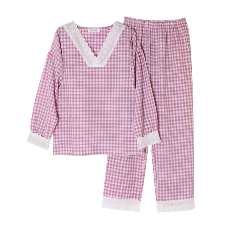 Хлопковые удобные пижамные комплекты для беременных кормящих женщин, костюм с длинным рукавом для будущих мам, ночное белье, пижамы Lactancia - Цвет: Лаванда