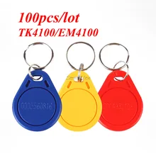 100 шт./лот Водонепроницаемый 125 кГц радиочастотные бирки для ключей TK4100 EM4100 приближения ключ-брелок abs кольцо для ключей для доступа Управление время обслуживающий персонал
