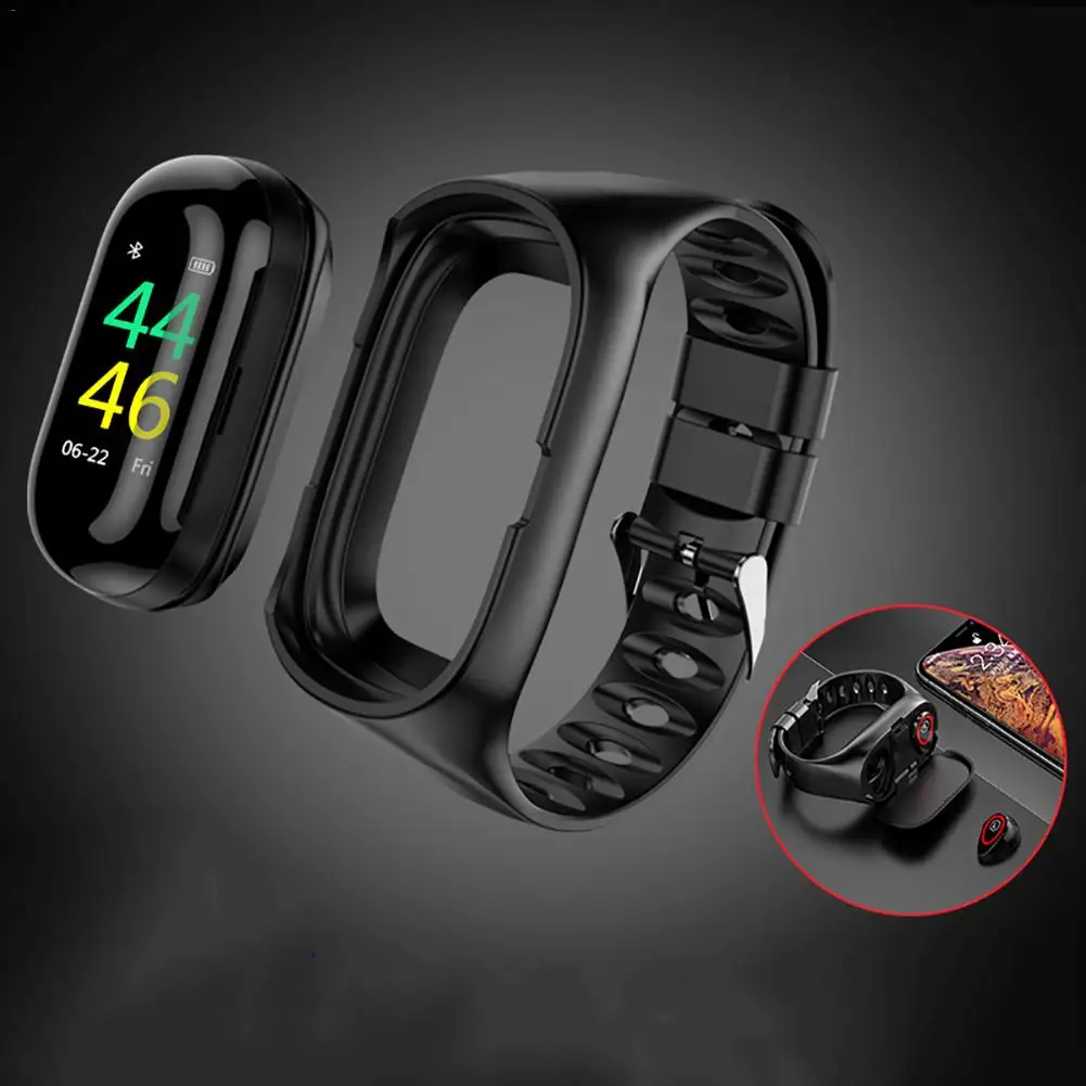 M1 Wireless In-ear Bluetooth 5.0 Earphone Smart Wristband Sports Smart Watch Blood Pressure Heart Rate Monitor For IOS Android